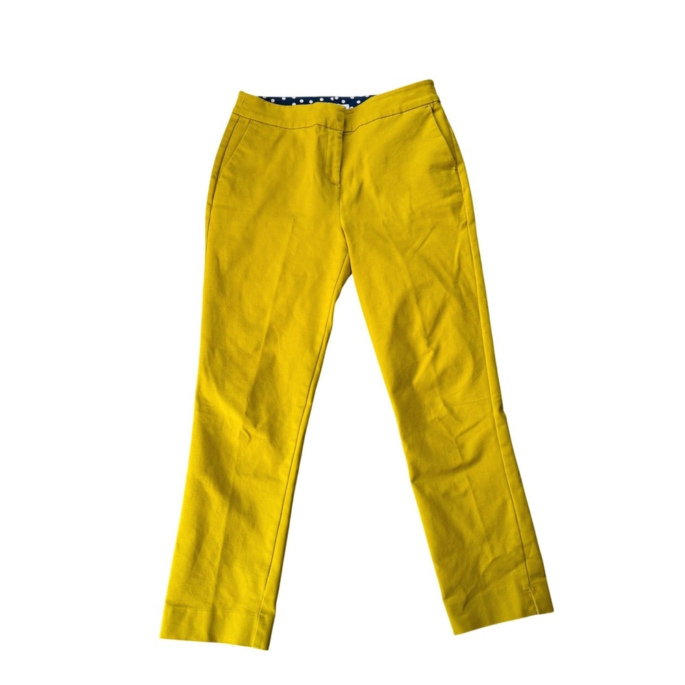 Boden Richmond 7/8 Trousers Mustard Yellow Cropped Slim Fit Pants Womens US 4R